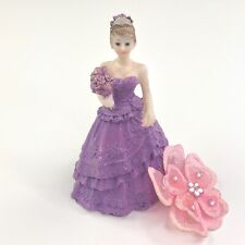 Estatueta princesa com vestido roxo mini 4,5” vintage colecionável por Poly Angel, usado comprar usado  Enviando para Brazil