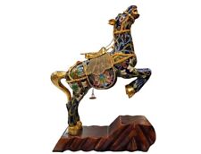 Vintage Cloisonne Enamelled Horse On Wood Base for sale  Shipping to South Africa