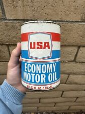 Lata de aceite de motor económico de EE. UU. rara gráfica cuarto de galón de refinación de EE. UU. COLOR EE. UU. segunda mano  Embacar hacia Argentina