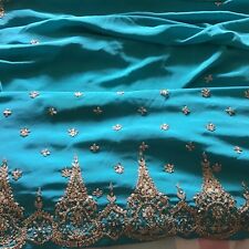 Saree fabric turquoise for sale  MAIDSTONE