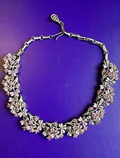 Vintage 1950s 1960s Enamel & Diamante 14” Floral Necklace (CW1905) for sale  Shipping to South Africa