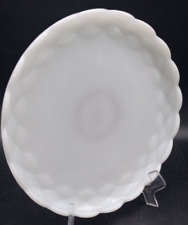 Vintage Milk Glass Platter 11” Scalloped Edge Daisy Weave Center Pattern for sale  Shipping to South Africa