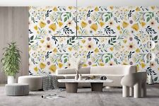 Papel de parede 3D amarelo floral folhas verdes murais de parede removível 78 comprar usado  Enviando para Brazil