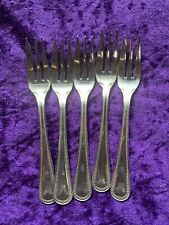 Set Of 5 Oneida Cake Forks With Beaded Design  for sale  Shipping to South Africa