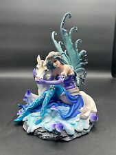 Used, Fairy w/ Unicorn Blue Purple White Resin Sculpture Figurine  for sale  Shipping to South Africa