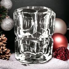 Vaso de cristal Elements suporte de vela gelado transparente pesado grosso geométrico boêmio vintage comprar usado  Enviando para Brazil