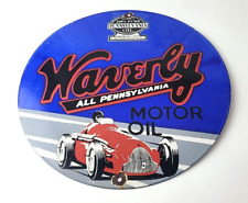 Usado, Placa de porcelana vintage Waverly Motor Oil - Placa de bomba de corrida a gasolina comprar usado  Enviando para Brazil