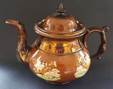 Prattware copper lustre vintage Victorian antique large teapot for sale  ST. ALBANS
