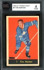 1960-61 PARKHURST NHL Hóquei #1 Tim Horton HOF KSA 4 MUITO BOM ESTADO-EX Toronto Maple Leafs comprar usado  Enviando para Brazil
