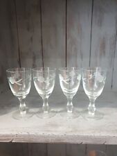 Four etched sherry for sale  BOLTON