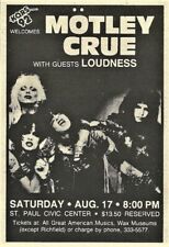 PÓSTER/IMPRESO DE CONCIERTO MOTLEY CRUE ""DE COLECCIÓN"" 1985 FLIER ST PAUL CENTRO CÍVICO KQRS, usado segunda mano  Embacar hacia Argentina