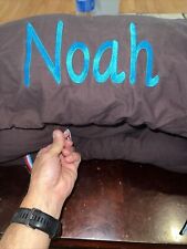 Almohadilla de cama para cuna de bebé con monograma de chocolate/azulada NOAH (estándar) segunda mano  Embacar hacia Mexico