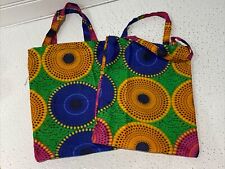 Lot 2 Totebag Handmade With Love Aromas Of ZANZIBAR African Print Small Tote Bag for sale  Shipping to South Africa