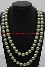 8/10/12/14mm Natural Green South Sea Shell Pearl Round Beads Necklaces 18-50'' for sale  Shipping to South Africa