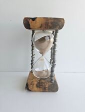 Reloj de arena vintage de madera de arpillera con ornamentado de 3 columnas, 5 minutos, decoración de regalo de novedad segunda mano  Embacar hacia Argentina