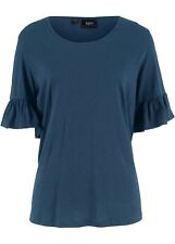 Neu Volant-Shirt Gr. 36/38 Dunkelblau Damenshirt Bluse Tunika myynnissä  Leverans till Finland
