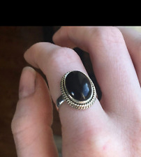 Usado, Anel de ônix preto 925 anel de prata feito à mão anel de pedra preciosa oval todos os tamanhos MO55 comprar usado  Enviando para Brazil