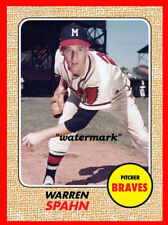Cartão de arte de beisebol feito sob medida Warren Spahn Milwaukee Braves Estado perfeito comprar usado  Enviando para Brazil