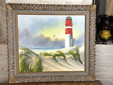 Vintage lighthouse painting for sale  Saco