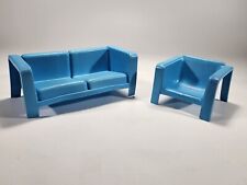 Sofá sofá silla Mattel 1973 vintage Barbie Dream House muebles azul segunda mano  Embacar hacia Argentina