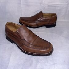 Zapatos Bostonian para hombre 9,5 M Signia Lite mocasines sin cordones punta cuadrada de cuero marrón segunda mano  Embacar hacia Argentina