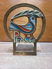 Usado, Vintage Bronze Bookend Terra Sancta Guild 1967 Peace Dove Feito em Israel Único comprar usado  Enviando para Brazil