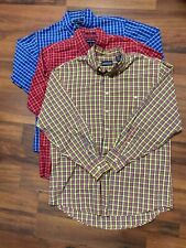 LOTE de 3 camisas de vestir para hombre Medium Lands End a cuadros a cuadros con botones 15.5 30 segunda mano  Embacar hacia Argentina