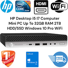 Computadora de escritorio HP i5 o i7 mini PC hasta 32 GB RAM 2 TB SSD Windows 10 Pro WiFi, usado segunda mano  Embacar hacia Argentina