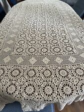 Beige crochet tablecloth for sale  Knoxville