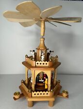 Wooden 2-Tier NATIVITY Carousel Pyramid Painted Figures 13"  for sale  Shipping to South Africa