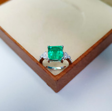 Columbian Emerald ring 925 sterling silver ring, emerald handmade ring SIZE 7 US for sale  Shipping to South Africa