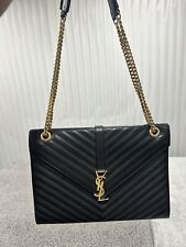 Yves St Laurent YSL Bolsa Envelope Grande Bolsa de Ombro Preta comprar usado  Enviando para Brazil