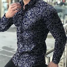 Moda Camisa Para Hombre de Vestir Mangas Largas Hojas de Arbol Ropa Fina, usado comprar usado  Enviando para Brazil