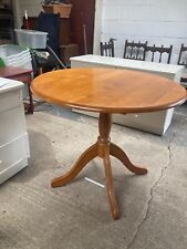 Natural Brown Wooden Round Pedestal Kitchen Dining Table, used for sale  Shipping to South Africa