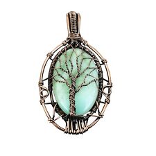 Chrysoprase Tree Of Life And Wire Wrapped Handcrafted Copper Ethnic Gift 2.95", used for sale  Shipping to South Africa