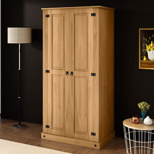 Corona Solid Pine Wood Wardrobe 2 Door Budget Mexican style Bedroom Furniture, used for sale  Shipping to South Africa