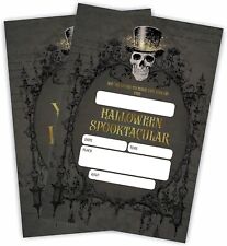 Tarjetas de invitación de fiesta de Halloween Spooktacular, tema de calavera gótica, 20 invitaciones segunda mano  Embacar hacia Argentina