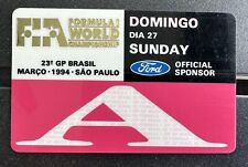 Ingresso Ayrton Senna Williams F1 Debut & Last Home Race 1994 Grand Prix Pass, usado comprar usado  Enviando para Brazil