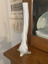 Vintage Bud Vase Single Stemmed Twisted White Glass for sale  Shipping to South Africa