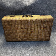 Used, Wicker  Cane Suitcase Bamboo Rattan Basket Luggage Trunk Train Case Antique Old for sale  Shipping to South Africa