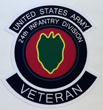 US Army 24th Infantry Division Veteran Sticker Waterproof New D6, used for sale  Shipping to South Africa