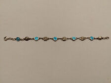 Bracelet Dizainier Ancien Argent Massif/Médailles Religieuses Emaillées Bleues d'occasion  Montchanin