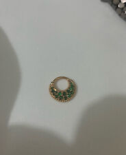 14K 14ct solid gold genuine emerald septum daith clicker ring £500 for sale  Shipping to South Africa