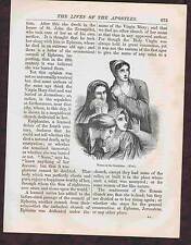 Mujeres en la crucifixión de Cristo - 1882 artículo religioso grabado en madera segunda mano  Embacar hacia Mexico