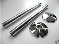 2 X  NEW CHROME RADSNAPS RADIATOR PIPE COVERS  + COLLARS 15mm for sale  UK