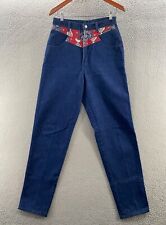VINTAGE Rocky Mountain Jeans Feminino 11 12 Azul Mãe Bareback Rockies Bandana comprar usado  Enviando para Brazil