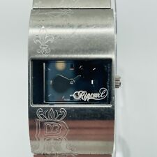 Rip Curl Watch Women Silver Tone Mirror Engraved Cuff Bracelet 23mm New Battery for sale  Shipping to South Africa