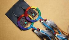 Paio ORECCHINI pendenti Acchiappasogni Arcobaleno Nativi Americani Indiani USA, usato usato  Roma