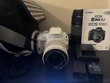 Canon EOS 100D Rebel SL1 Digital SLR Camera -White-Kit with EFS18-55mm & Extras, used for sale  Shipping to South Africa