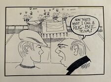 Original David Knoles Pen Art 1977 Drawing Rugby Bee Vintage Funny Humor Comic for sale  Shipping to South Africa